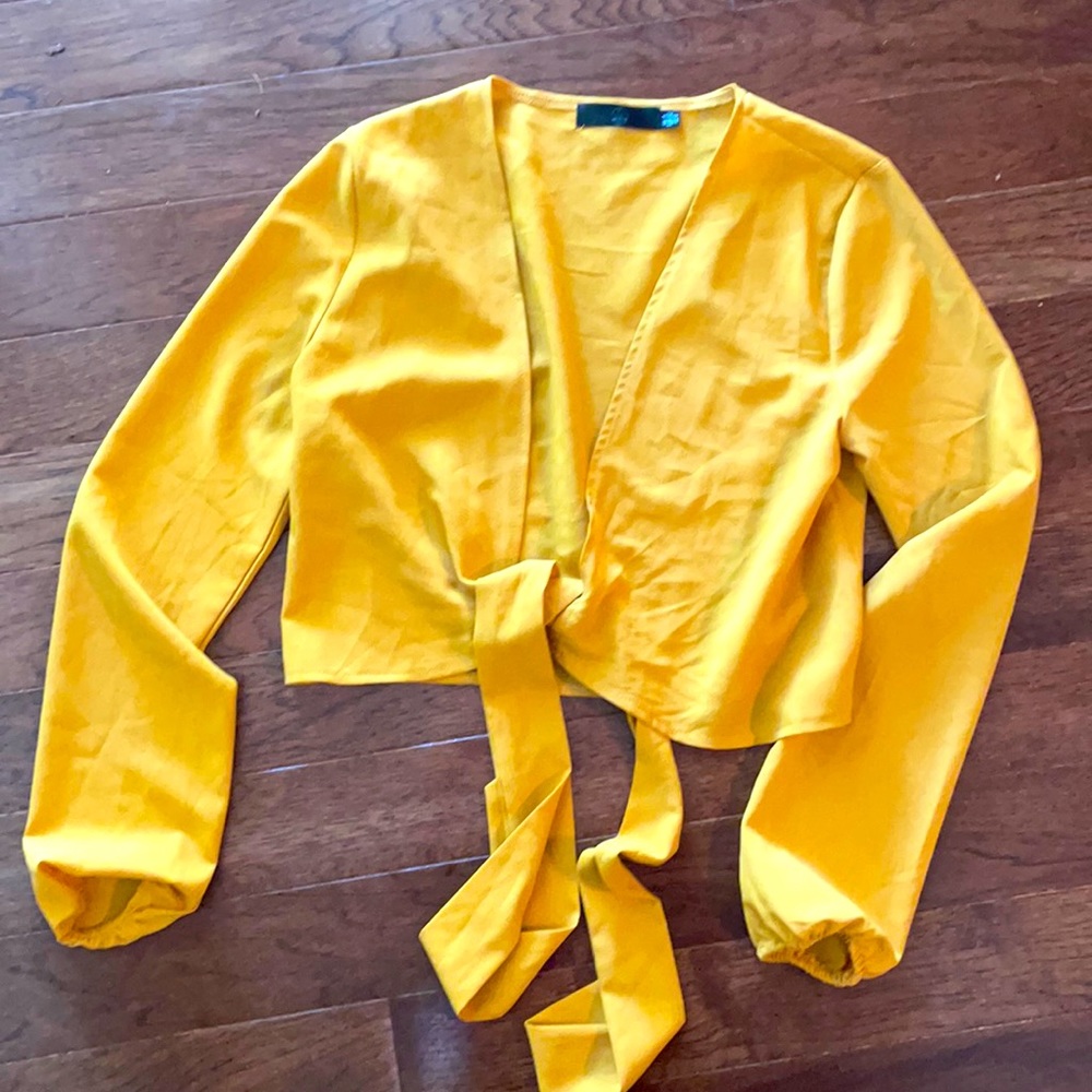 Tie front crop blouse